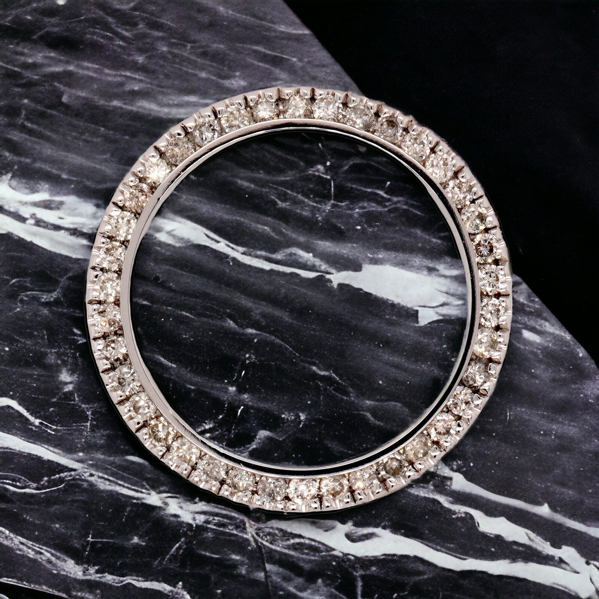 ブローチ 1.25 Carat PRONG Silver Diamond Bezel FOR Rolex Ladies 26mm