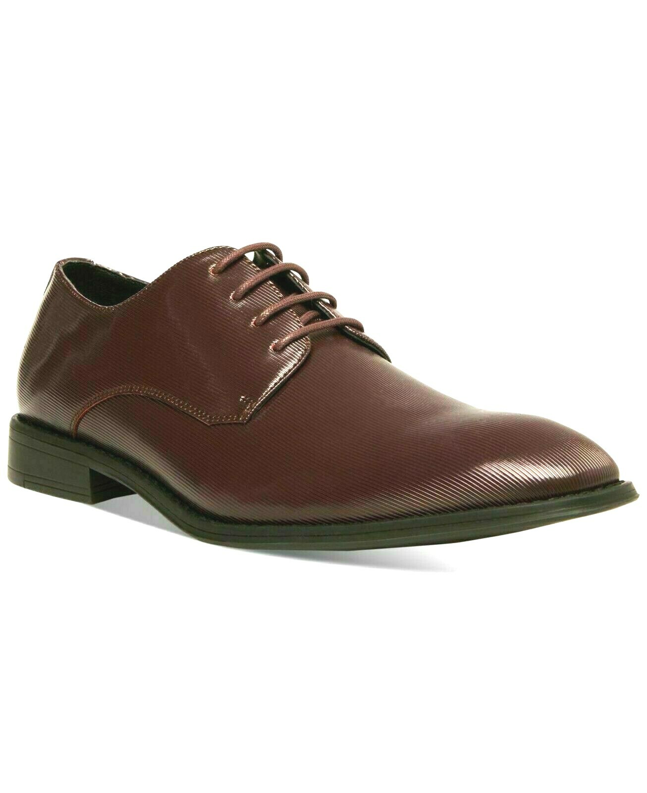 SAOLA Steve Madden Uomo Crakke Goffrato Patent Derby Oxford WINE PAT Taglia 8 5 M Nuovo con scatola