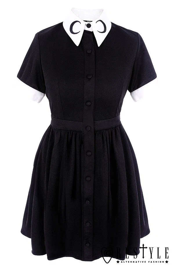 Vestido de Verano Restyle Bruja - Vestido Luna - Mini Vestido Escolar Algodón Foto 2 de 4