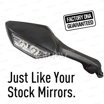 VAWiK -OE replacement LED mirror black for Kawasaki
