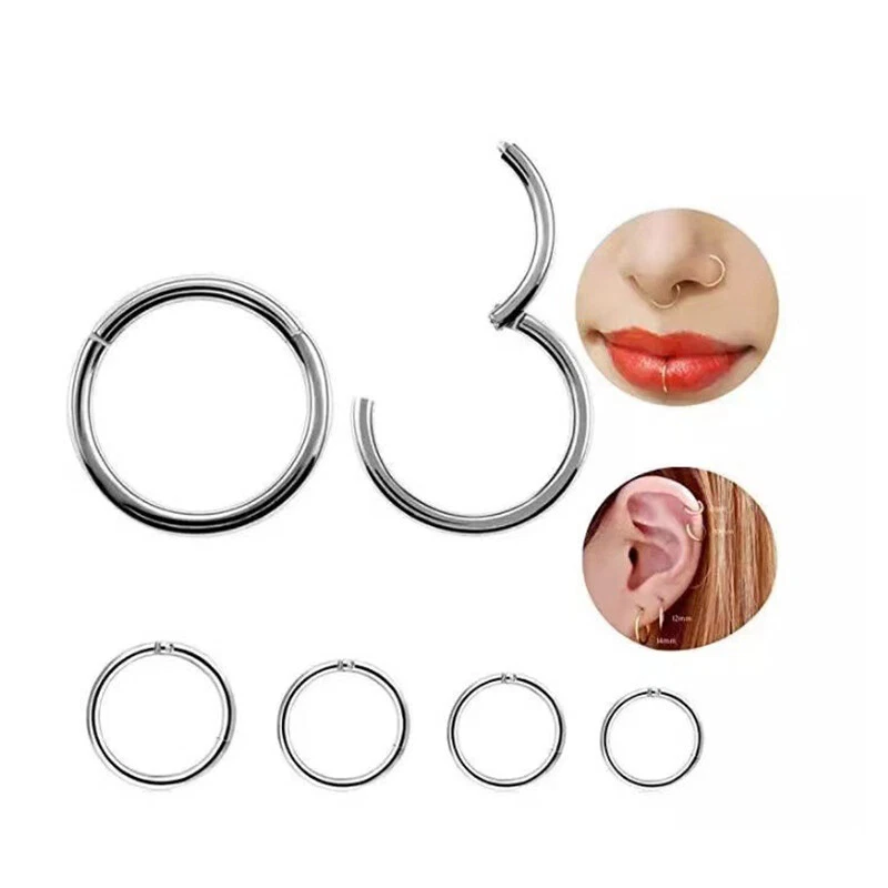 Opal Nose Hoop 20G Hinged Nose Ring – OUFER BODY JEWELRY