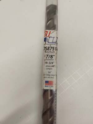 Tru-Cut SDS87518 Drill Bit 7/8'' Diameter x 18-3/4'' L, SDS Plus16'' Drilling Depth
