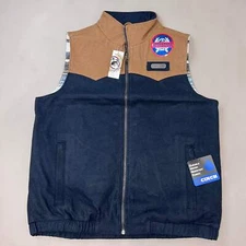 CINCH Wooly Concealed Carry Vest Men's SZ M Navy / Brown MWV1543005 (New)
