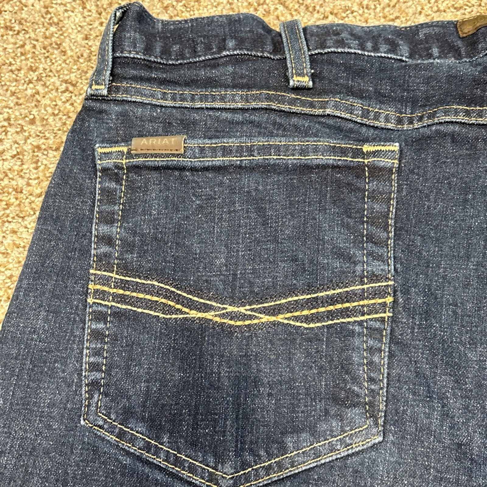 Ariat Legacy M1 Vintage Straight Leg Jeans Mens 40/32 Fits 39x32 Dark Denim - View 17