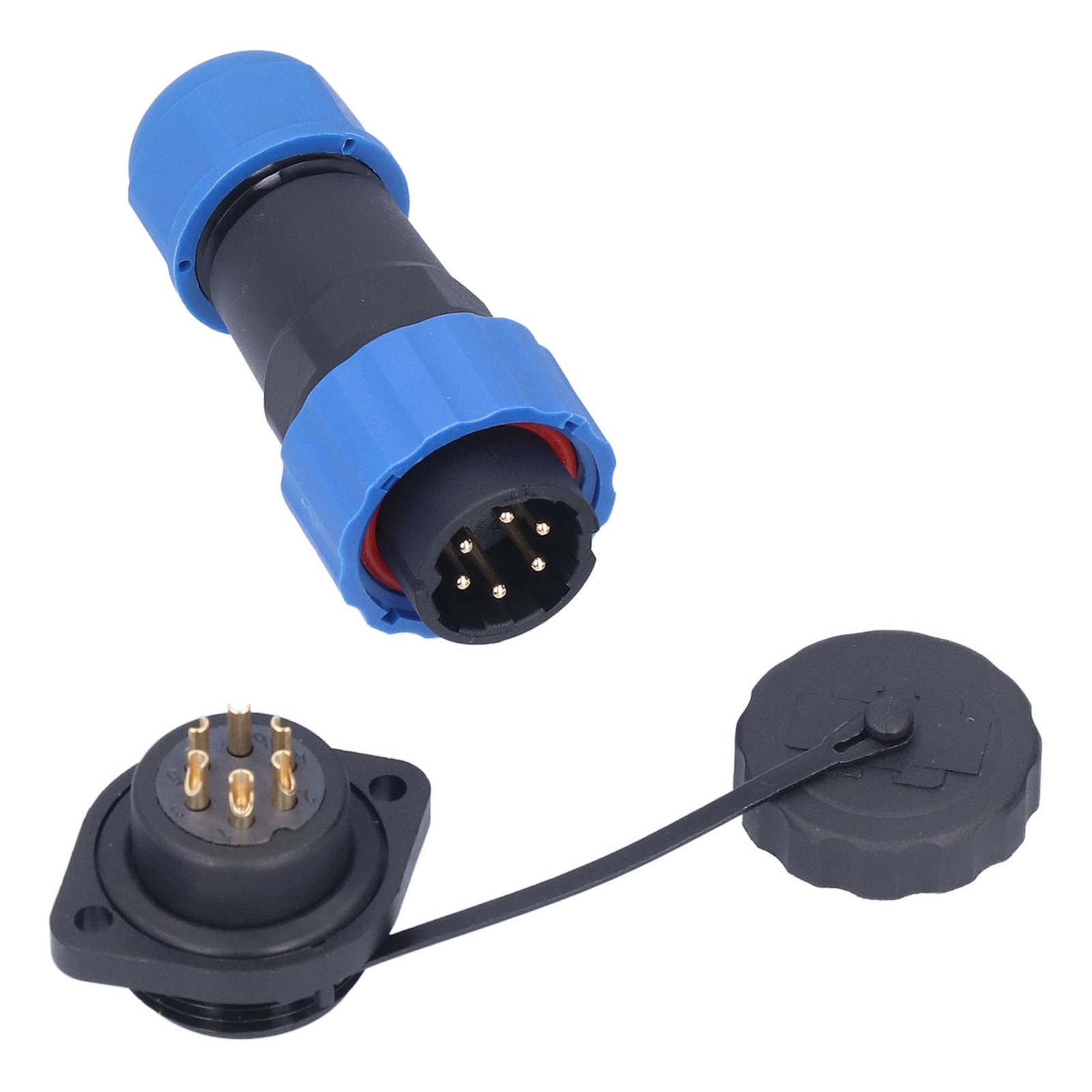 IP68 Waterproof Plug Socket Flange Aviation Power Connector Industrial Adapter