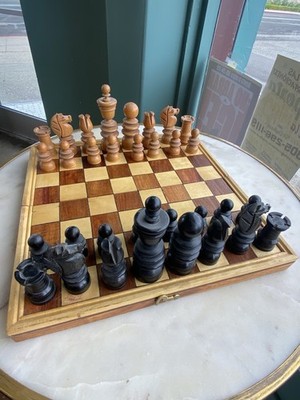 Old Wood Regency Chess Set Vintage Regency Wood Chess Set