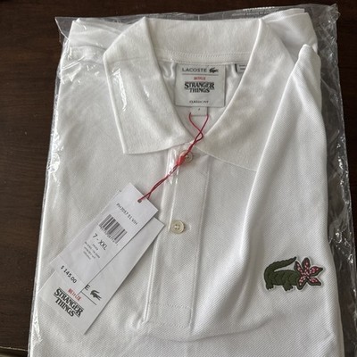 Lacoste X Stranger Things Netflix Series White Polo Demogorgon