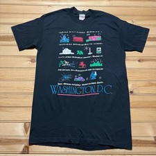 Vintage 80s Washington DC Monument Tourist Souvenir T-Shirt USA Youth - Large