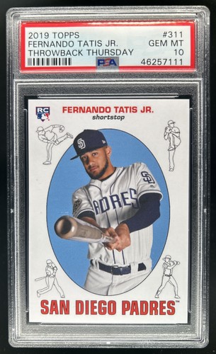2019 Topps Throwback Thursday Fernando Tatis Jr. Rookie RC #311 Padres PSA 10