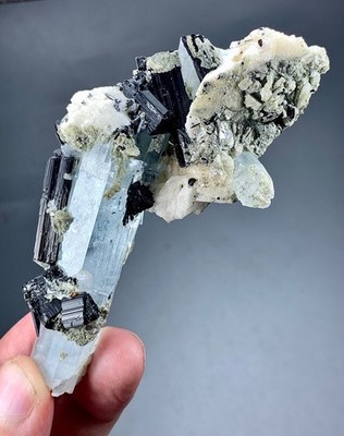Aquamarine & Black Tourmaline Crystal With Metrix  From Pakistan 360 Carat