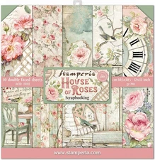 Stamperia Double-Sided Paper Pad 12"X12" 10/Pkg-House Of Roses, 10 Designs/1 Eac