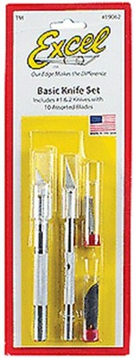 Excel Tools Basic Knife Set #1 & #2 Knives w/10 Assorted Blades 19062