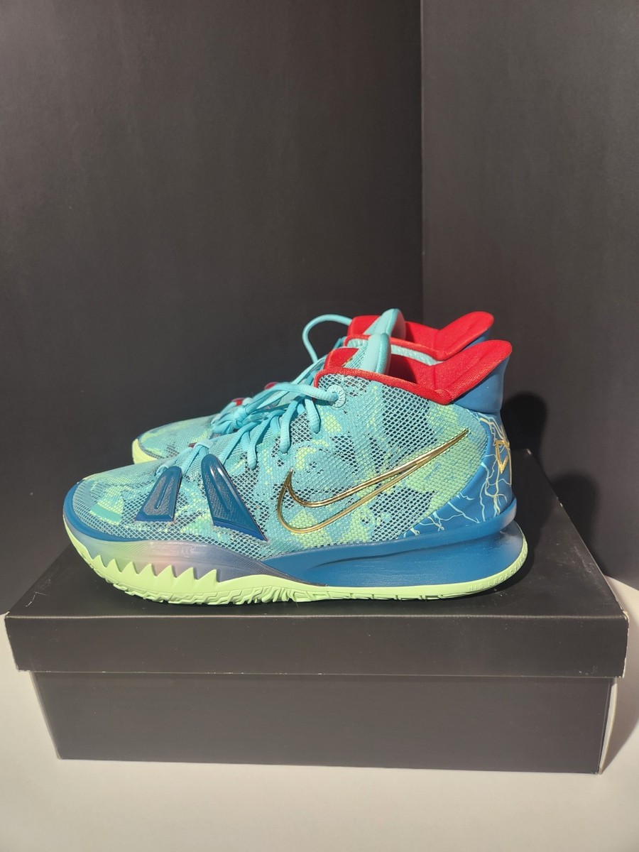 Nike Kyrie 7 Preheated Special FX Men's Size 12 Bleached Aqua/Gold