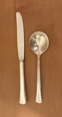 Set of May Queen by Holmes & Edwards IS Silver Plate Gumbo Soup Spoon & Knife