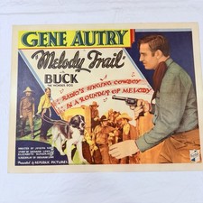 1935 Melody Trail Original 22x28 Movie Poster Gene Autry & Buck Western