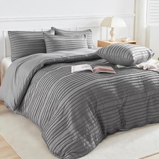 Twin Duvet Cover, Grey 2 Pieces Boho Tufted Duvet Cover Set,