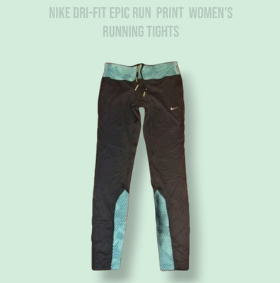 NIKE DRI-FIT EPIC RUN PRINTED WOMEN'S  RUNNING TIGHTS  - SIZE SMALL