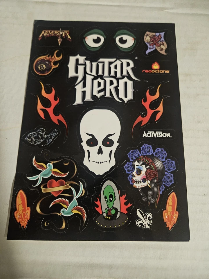 Red Octane Guitar Hero Stickers Brand New 2005 PS3 PS2 XBOX Wii Playstation  - Image 2 of 3