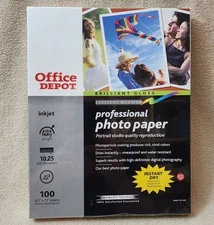 Office Depot Brilliant Gloss Professional Photo Paper 8.5 x 11 Inkjet 100 Sheets