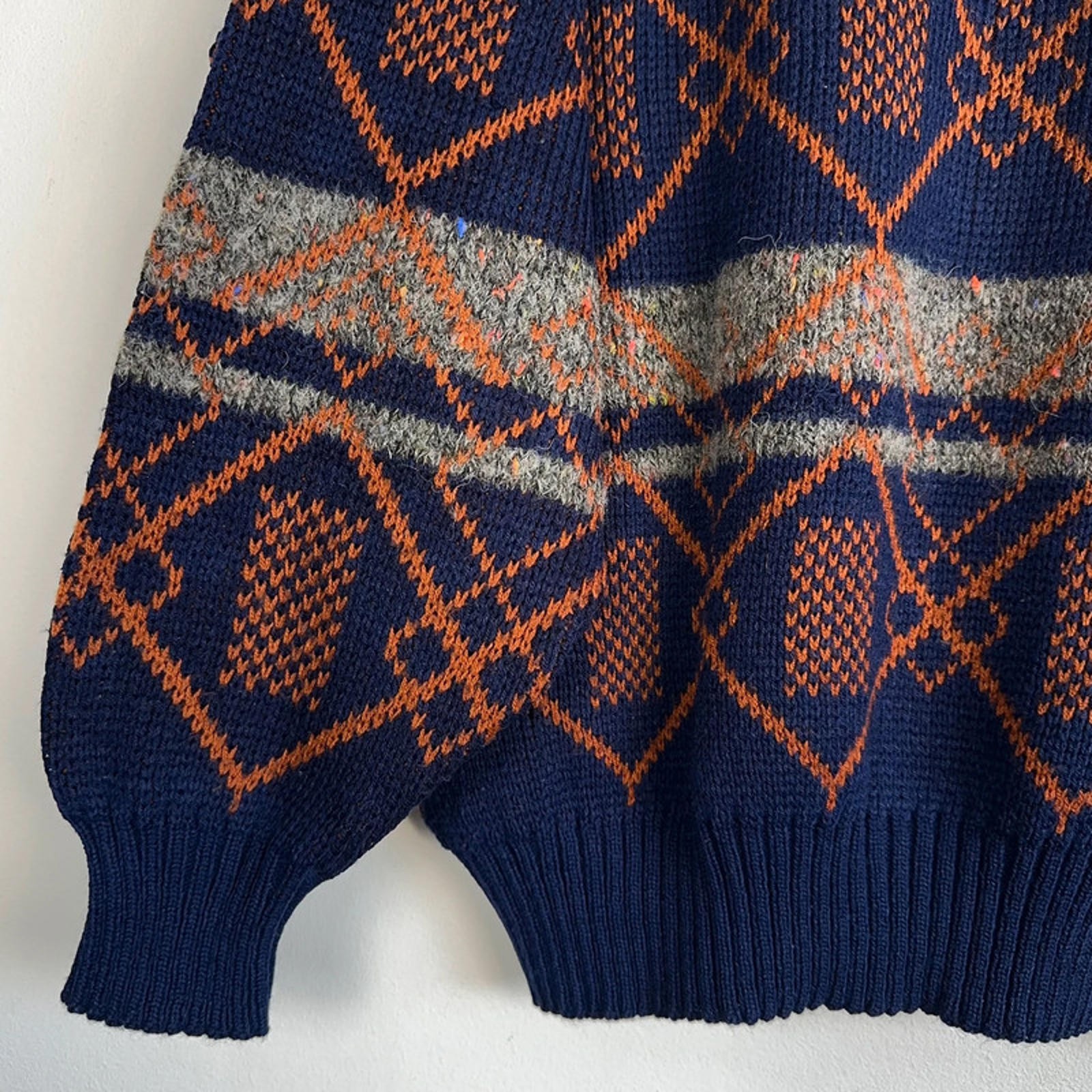 Vintage multicolour funky crazy pattern knit jump… - image 9