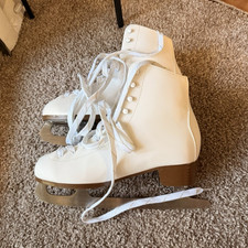 dbx Classic Figure Ice Skates White Leather Lace Women's Size