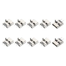 10Pcs USB Female Socket Connector Jack Port, 2Pin DIP 180Degree, Black