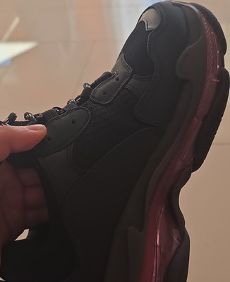 Balenciaga Triple S Herren Sneaker Schwarz Pink Größe 44 atmungsaktiv Low Top
