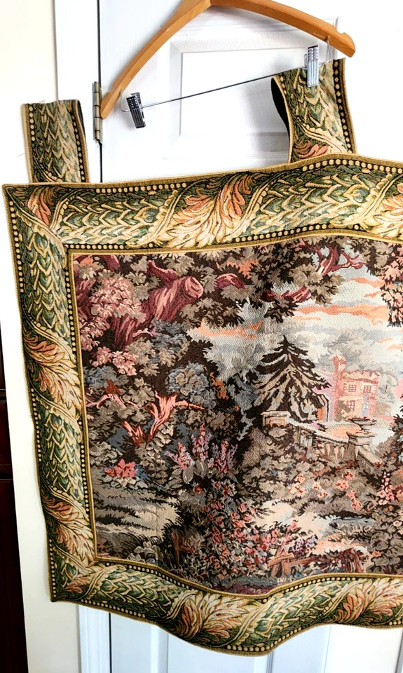 Tapeçaria antiga estilo francês gaivota marinha 82x35 pendurada na parede - Imagem 4 de 4