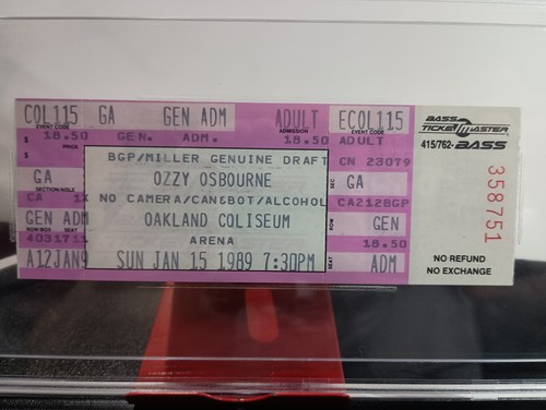 Ozzy Osbourne Konzertkarte 15. Januar 1989 Anthrax Oakland Coliseum Beckett - Bild 4 von 7