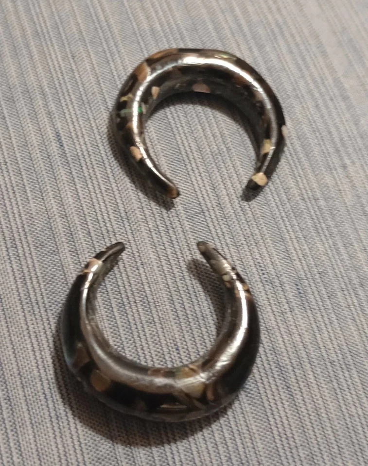 Par de tapones de joyería corporal calibre lóbulo túnel espiral oreja con carcasa genuina 4 g 5 mm Foto 2 de 3