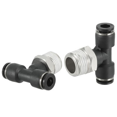 2Pcs Male Branch Tee 1/4'' Tube OD x 3/8MNPT Thread Push to Connect Fittings
