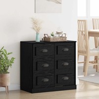 Sideboard Schwarz Eichen-Optik 70 X 35,5 X 67,5 Cm