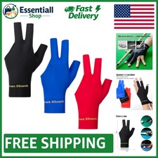 3-Piece Billiard Cue Gloves in Red, Blue & Bl...