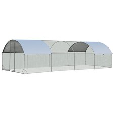 Large Metal Chicken Coop Outdoor Galvanized Dome Shaped Cage w/Cover 9 ft x25 ft
