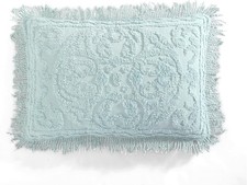 Medallion Chenille Bedspread Standard Sham Blue