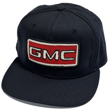 Vintage New Era Snapback GMC Patch Baseball Hat Black Pro Model Made in USA