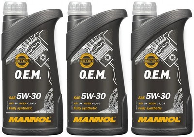 3l Mannol 7701 Motoröl O.E.M. for Chevrolet Opel 5W-30 3x1l 