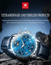 OLEVS 2950 Moon Phase Quartz Chronograph Business 43mm Men Style Watch