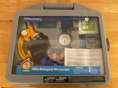 Discovery Kids 900x Biological Microscope Lab Kit 45+ Piece Set w/ Carrying Case