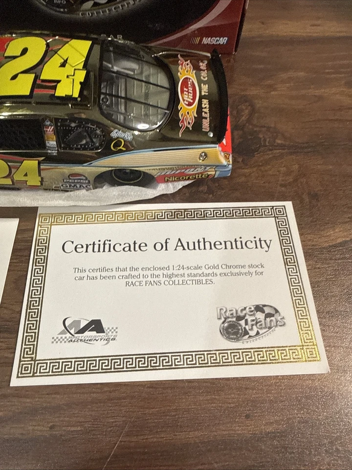 Jeff Gordon #24 Dupont '57 Chevy 2007 Monte Carlo SS dorado cromo 1/24 ventiladores de carrera Foto 4 de 4