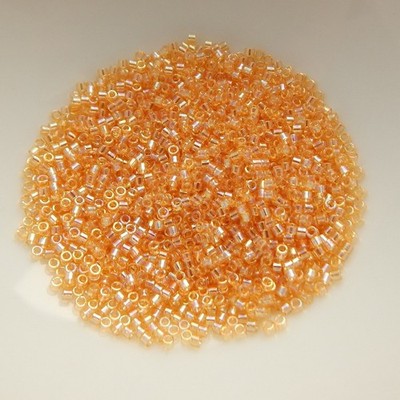 11/o Delica Beads Transparent Lt Amber AB 5g Miyuki Cylinder DB100 100