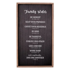 Inspirational Decorative Scripture Wall Art Plaque for Home & Kitchen: Family