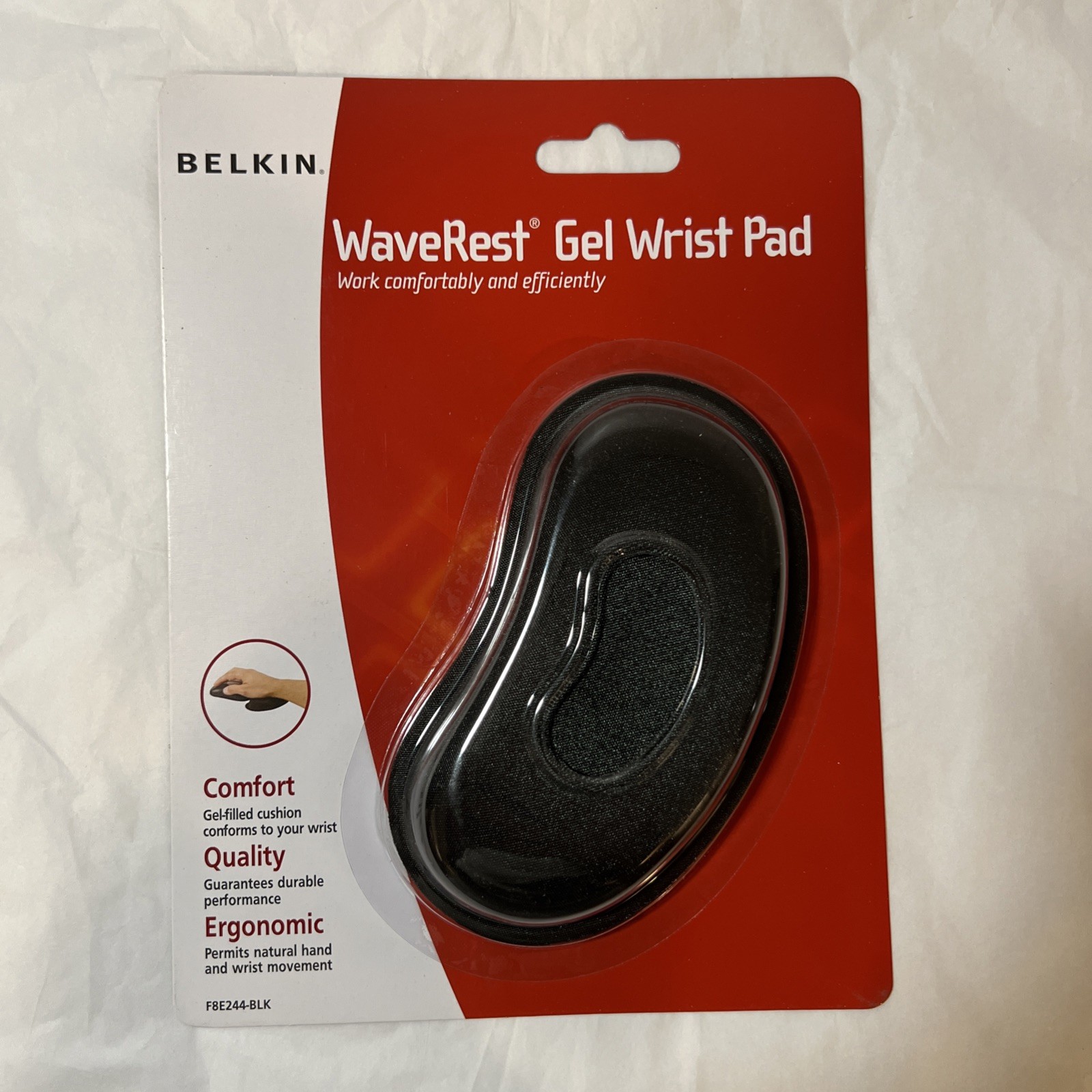 BELKIN WaveRest Gel Wrist Mouse Pad ~ Black