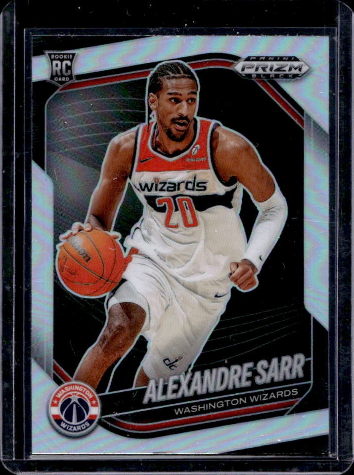 2024-25 Prizm Black Alexandre Sarr RC Silver Prizm Rookie #46 Wizards