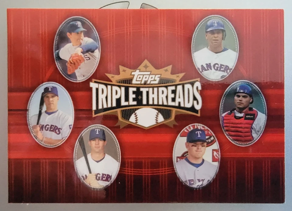 2007 Topps Triple Threads Double Combo Relics /36 Nolan Ryan Mark Teixeira HOF - Image 2 of 2