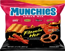 Munchies Snack Mix Flamin Hot Flavored 12 x 3 3/8 Oz Big Bags!