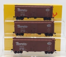 Accurail 3335 HO Scale NYC 40' AAR Steel Boxcars (Pack of 3) EX/Box