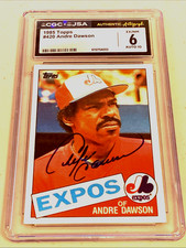1985 Topps Andre Dawson #420  JSA AUTO 10 / CGC 6