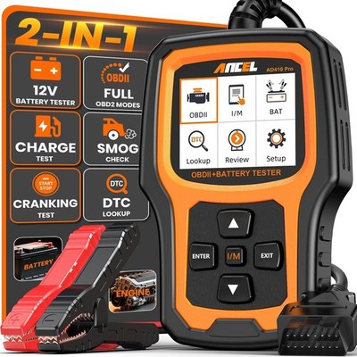OBD2 Scanner and Battery Tester 2-in-1 Car Diagnostic Tool Check Engine Light