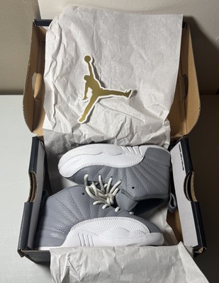 Jordan 12 Retro TD Toddler Size 8c #850000-015 Stealth/White-Cool Grey
